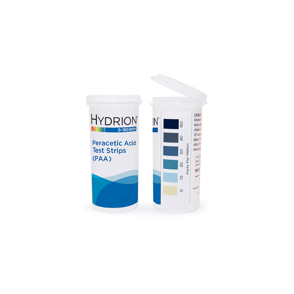 Hydrion Peracetic Acid (PAA) Test Strips, 0-160PPM