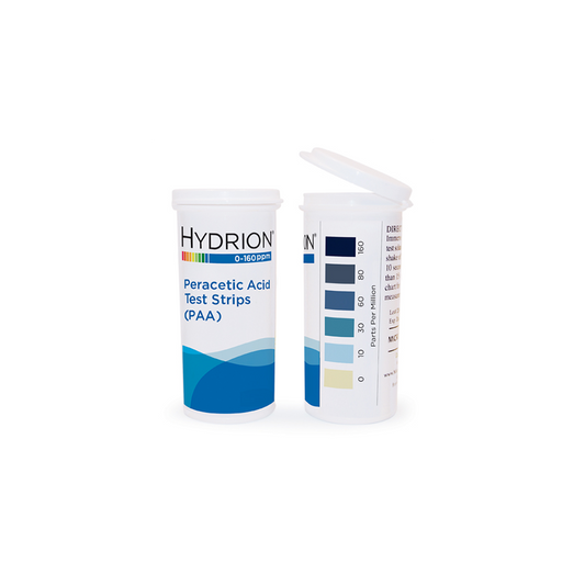 Hydrion Peracetic Acid (PAA) Test Strips, 0-160PPM